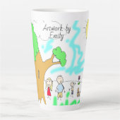 Tasse Latte Ajouter l'oeuvre de votre enfant à cette oeuvre (Devant)