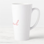 Tasse Latte Ajouter un nom Elegant Creative Callgraphy Rouge B (Droite)