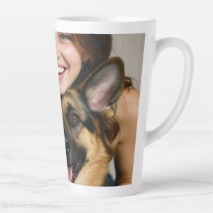 Tasse Latte Ajouter une photo de berger allemand Personnaliser