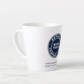 Tasse Latte Ajouter votre logo d'entreprise et le site Web de (Angle gauche)