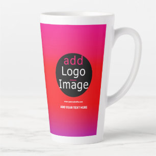 Tasse Latte Ajouter Votre Logo Personnalisable Business Magent