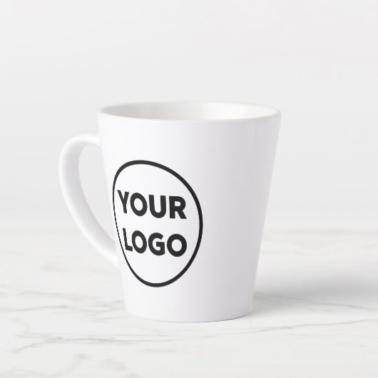 Tasse Latte Ajouter votre logo professionnel (Angle gauche)