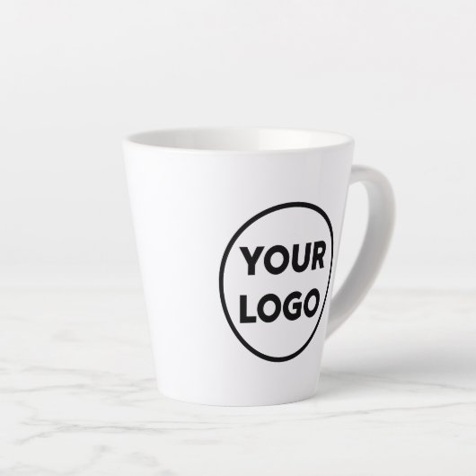 Tasse Latte Ajouter votre logo professionnel (Angle droit)