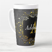 Tasse Latte Ajouter votre nom et votre initiale (Angle gauche)