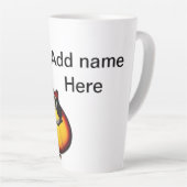Tasse Latte Ajouter votre nom texte brun acoustique guitare éd (Angle droit)