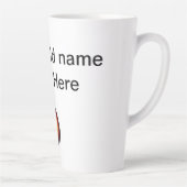 Tasse Latte Ajouter votre nom texte brun acoustique guitare éd (Droite)