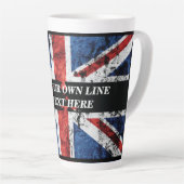 Tasse Latte Ajouter votre texte sur le drapeau anglais Jeu d'o (Angle droit)