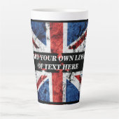 Tasse Latte Ajouter votre texte sur le drapeau anglais Jeu d'o (Devant)