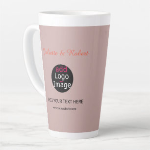 Tasse Latte Ajoutez votre logo Mariage Dusty Rose Hue Art