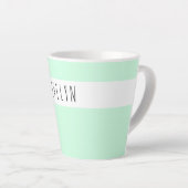 Tasse Latte Ajoutez votre nom Skinny Font Typography Mint Gree (Angle droit)