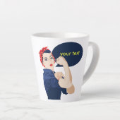 Tasse Latte Ajoutez votre propre texte à la riveteuse Rosie (Angle droit)