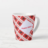 Tasse Latte Albanie Personalisation rouge pavé albanais (Angle droit)