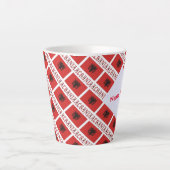 Tasse Latte Albanie Personalisation rouge pavé albanais (Devant)