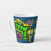 Tasse Latte alien et pistolet spatial (Angle gauche)