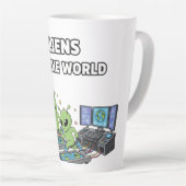 Tasse Latte Aliens Run the World (Angle droit)
