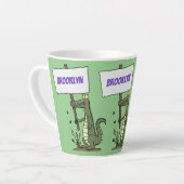 Tasse Latte Aligator de crocodile drôle avec dessin animé (Angle gauche)