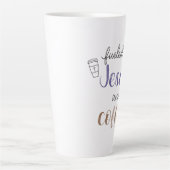 Tasse Latte Alimenté par Jésus et le café (Devant)