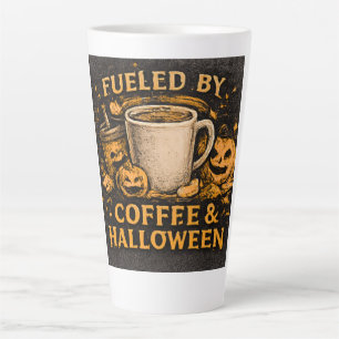 Tasse Latte Alimenté par le café et Halloween 