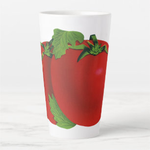Tasse Latte Aliments Anciens, Tomate Rouge Mûre Héritée Biolog
