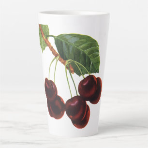 Tasse Latte Aliments de fruits vintage, cerises mûres d'un arb