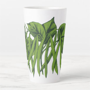 Tasse Latte Aliments de qualité, haricots verts biologiques