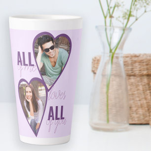 Tasse Latte All Me Loves All You 2 Heart Photo Lilac