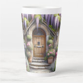 Tasse Latte Allée de jardin de cottage fantaisiste (Devant)