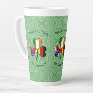 Tasse Latte Allemand Irlandais Shamrock Américain Personnalisé