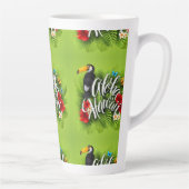 Tasse Latte Aloha Hawaii Fleurs Feuillage Papillons Jaune (Droite)