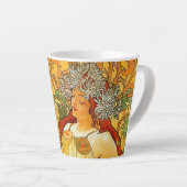 Tasse Latte Alphonse Mucha Art Nouveau Automne (Angle droit)