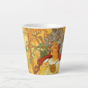 Tasse Latte Alphonse Mucha Art Nouveau Automne