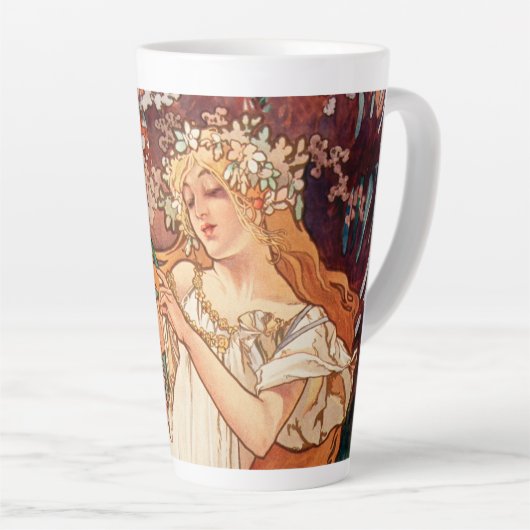 Tasse Latte Alphonse Mucha, Les Saisons (1896) Printemps (Angle droit)