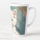 Tasse Latte Alphonse Mucha Style Chat blanc (Droite)