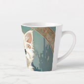Tasse Latte Alphonse Mucha Style Chat blanc (Droite)