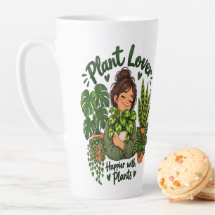 Tasse Latte Amateur de plantes – Plus heureux avec les plantes