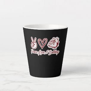 Tasse Latte Amateurs de Bulldog   Bulldog Peace Love Bulldog P