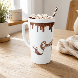 Tasse Latte Amateurs de Chocolat Éclaboussure de Chocolat qui