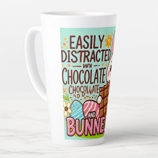 Tasse Latte Amateurs de chocolat lapin de Pâques (Angle gauche)