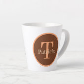 Tasse Latte Amateurs de cochon de pays mignon ajouter monogram (Angle droit)