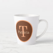 Tasse Latte Amateurs de cochon de pays mignon ajouter monogram (Droite)