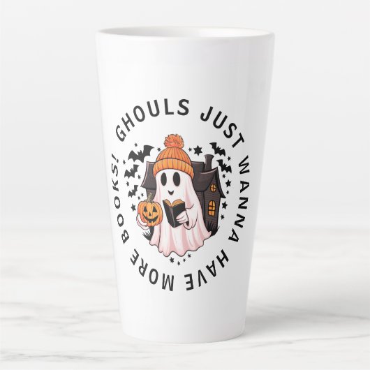 Tasse Latte Amateurs de livres d'Halloween (Devant)