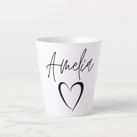 Tasse Latte Amelia Name Mug, Custom Name Coffee Mug, (Devant)