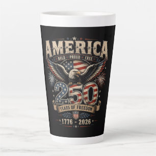 Tasse Latte Américain 250e Anniversaire Patriotique USA 4 juil