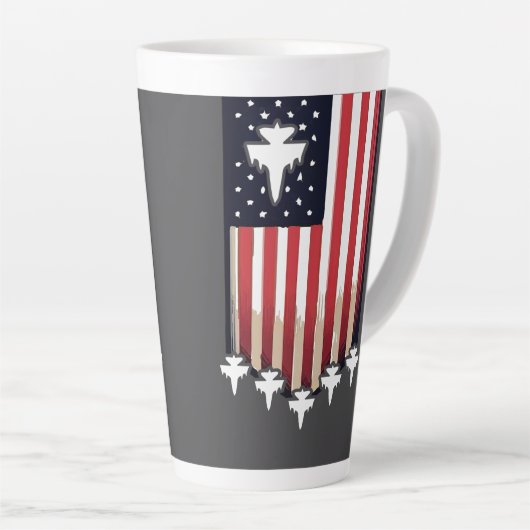 Tasse Latte American Flag 4th of July-65079 (Angle droit)
