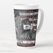 Tasse Latte American Flag Bald Eagle USA (Angle droit)