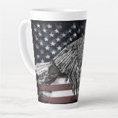 Tasse Latte American Flag Bald Eagle USA (Angle gauche)