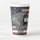 Tasse Latte American Flag Bald Eagle USA (Devant)