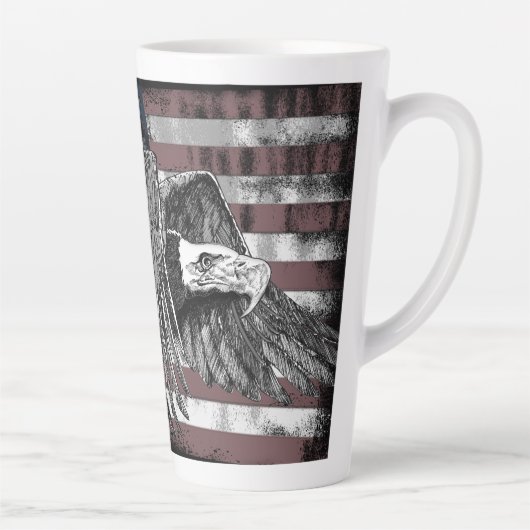 Tasse Latte American Flag Bald Eagle USA (Droite)