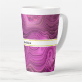 Tasse Latte Améthyste Violet Et Agate Abstrait Or (Angle droit)