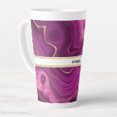 Tasse Latte Améthyste Violet Et Agate Abstrait Or (Angle gauche)